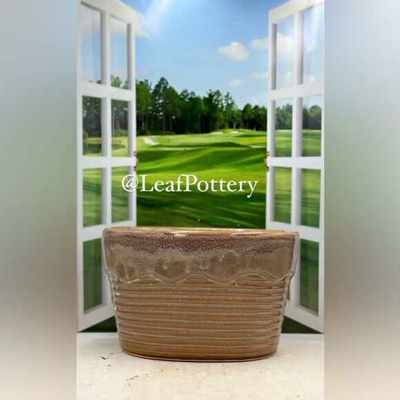 Butternut IceCream Brown Ceramic Planter Pot with drainage hole - Picture 5 of 11